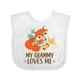 thumbnail image 1 of Inktastic My Grammy Loves Me Fox Boys or Girls Baby Bib, 1 of 4
