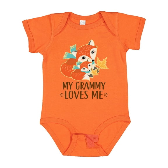 Inktastic My Grammy Loves Me Fox Boys or Girls Baby Bodysuit