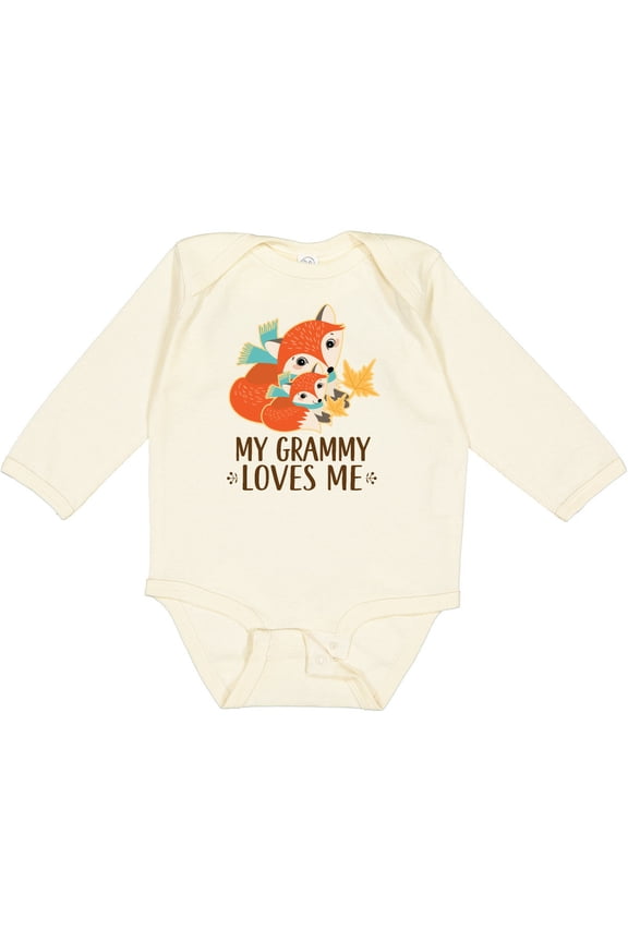 My Grammy Loves Me Fox Boys or Girls Long Sleeve Baby Bodysuit