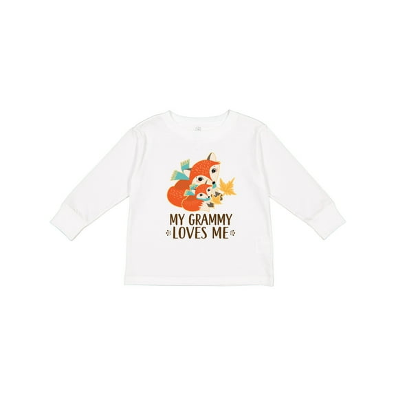 Inktastic My Grammy Loves Me Fox Boys or Girls Long Sleeve Toddler T-Shirt