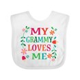 thumbnail image 1 of Inktastic My Grammy Loves Me Girls Apparel Girls Baby Bib, 1 of 4