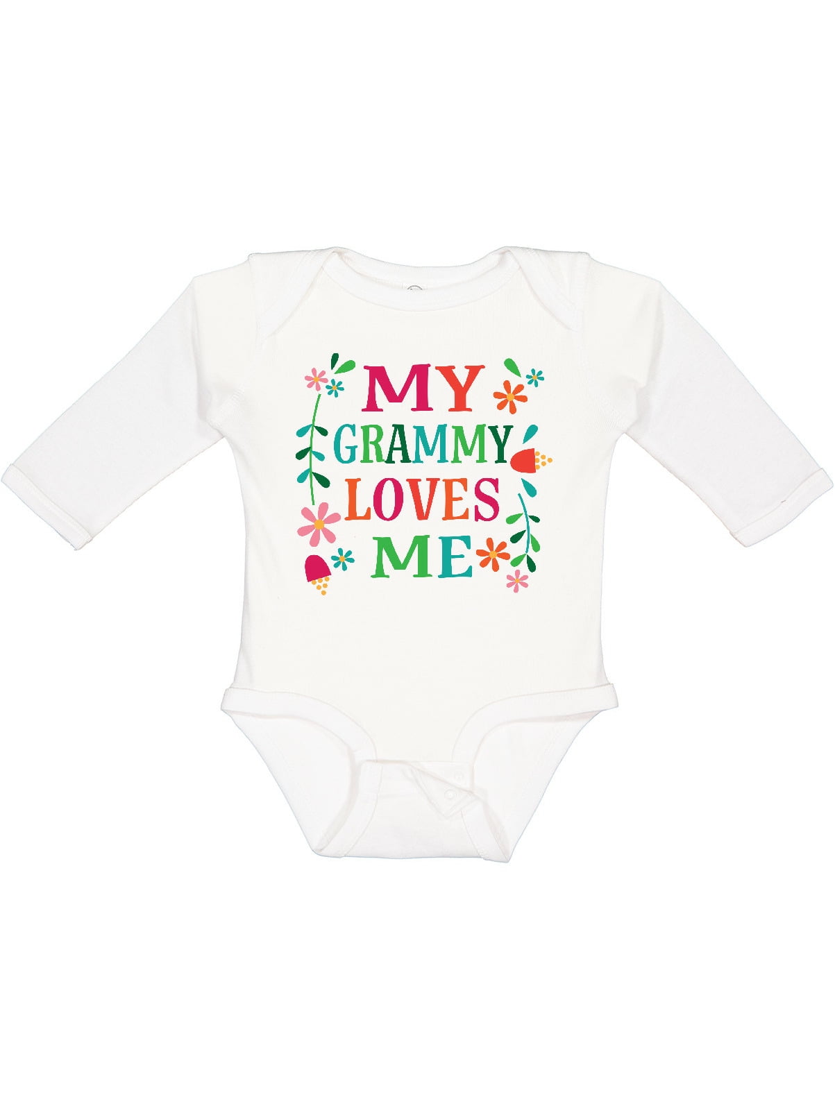 Inktastic My Grammy Loves Me Girls Apparel Girls Long Sleeve Baby Bodysuit