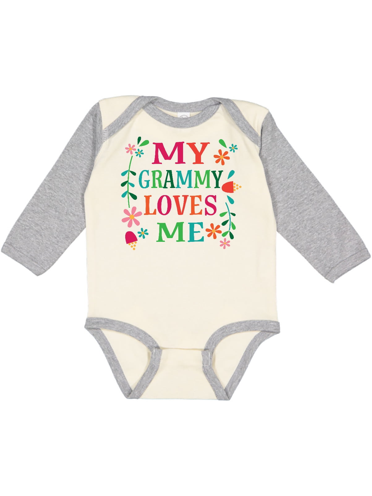 Inktastic My Grammy Loves Me Girls Apparel Girls Long Sleeve Baby Bodysuit