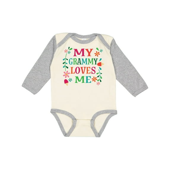 Inktastic My Grammy Loves Me Girls Apparel Girls Long Sleeve Baby Bodysuit