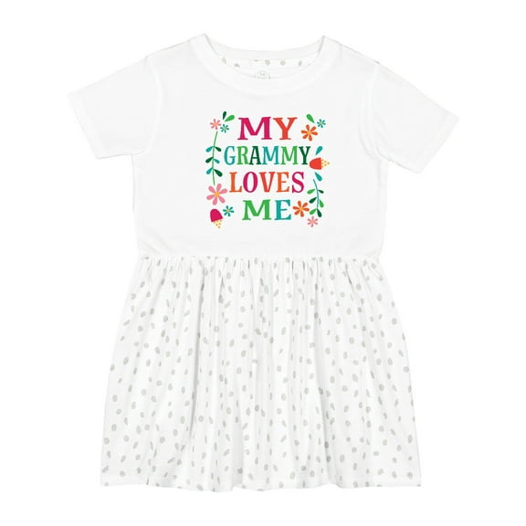 Inktastic My Grammy Loves Me Girls Apparel Girls Toddler Dress