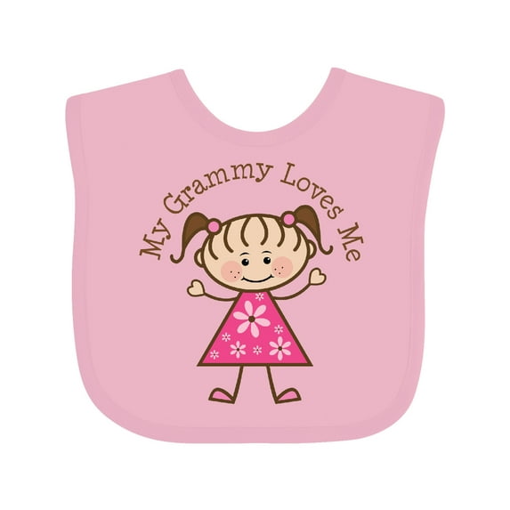 Inktastic My Grammy Loves Me Girls Baby Bib