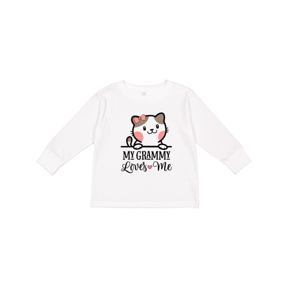 Inktastic My Grammy Loves Me Girls Granddaughter Kitten Girls Long Sleeve Toddler T-Shirt