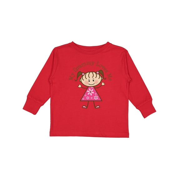Inktastic My Grammy Loves Me Girls Long Sleeve Toddler T-Shirt