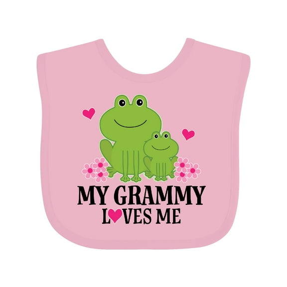 Inktastic My Grammy Loves Me Granddaughter Girls Baby Bib