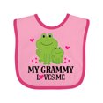 thumbnail image 1 of Inktastic My Grammy Loves Me Granddaughter Girls Baby Bib, 1 of 4