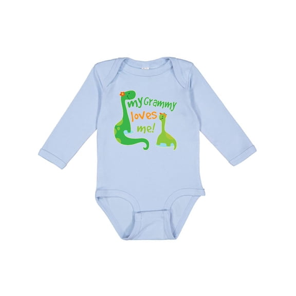Inktastic My Grammy Loves Me Grandson Boys Long Sleeve Baby Bodysuit