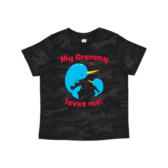 Inktastic My Grammy Loves Me Narwhal Family Boys or Girls Toddler T-Shirt