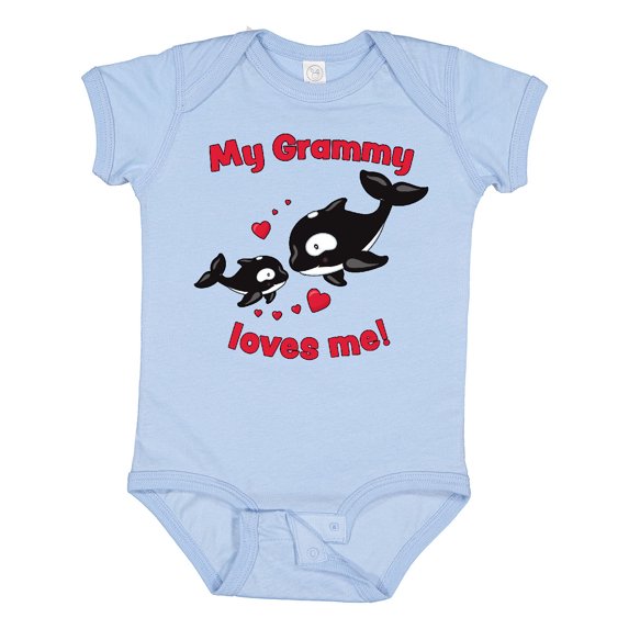 Inktastic My Grammy Loves Me Orca Family Boys or Girls Baby Bodysuit