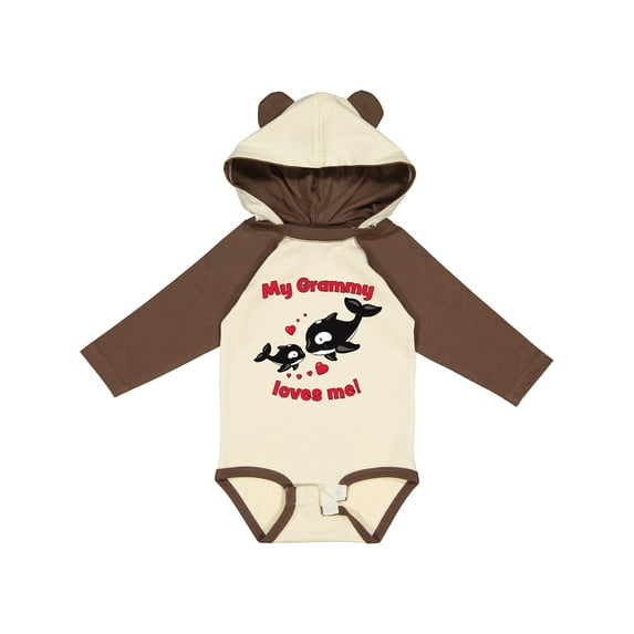 Inktastic My Grammy Loves Me Orca Family Boys or Girls Long Sleeve Baby Bodysuit