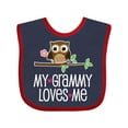 thumbnail image 1 of Inktastic My Grammy Loves Me Owl Girls Baby Bib, 1 of 4