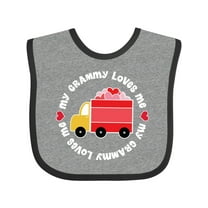 Inktastic My Grammy Loves Me Valentine Truck Boys or Girls Baby Bib