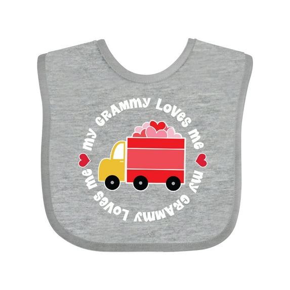 Inktastic My Grammy Loves Me Valentine Truck Boys or Girls Baby Bib