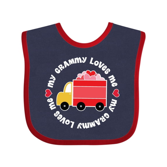 Inktastic My Grammy Loves Me Valentine Truck Boys or Girls Baby Bib