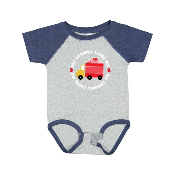 Inktastic My Grammy Loves Me Valentine Truck Boys or Girls Baby Bodysuit