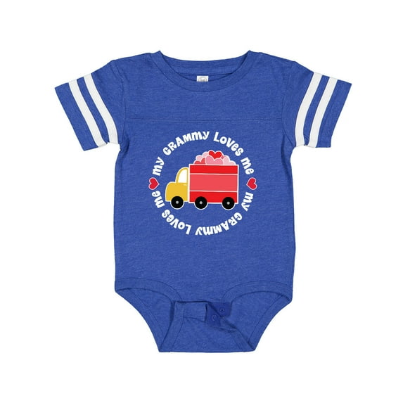 Inktastic My Grammy Loves Me Valentine Truck Boys or Girls Baby Bodysuit