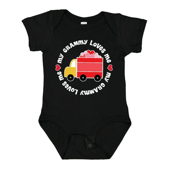 Inktastic My Grammy Loves Me Valentine Truck Boys or Girls Baby Bodysuit
