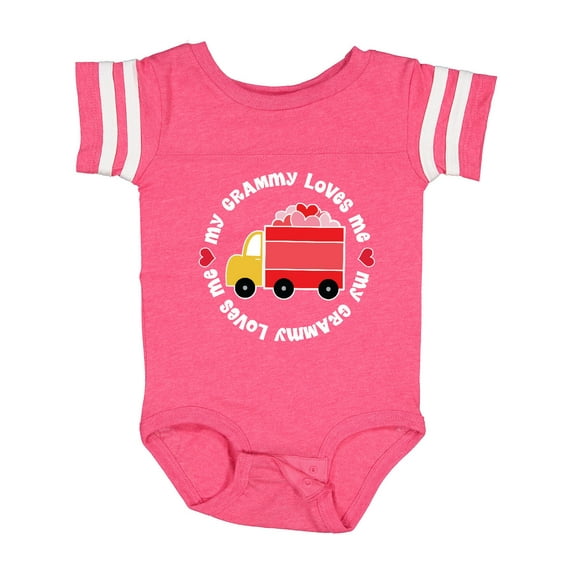 Inktastic My Grammy Loves Me Valentine Truck Boys or Girls Baby Bodysuit