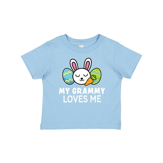 Inktastic My Grammy Loves Me with Bunny and Easter Eggs Boys or Girls Baby T-Shirt