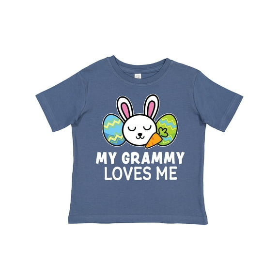 Inktastic My Grammy Loves Me with Bunny and Easter Eggs Boys or Girls Toddler T-Shirt