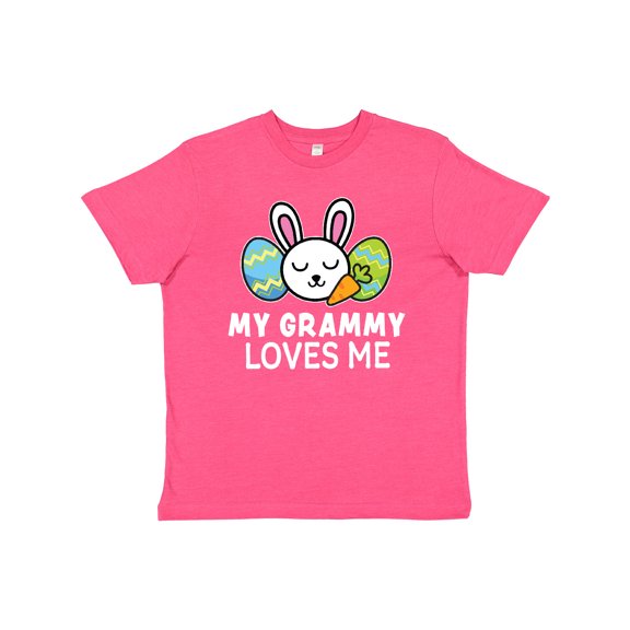 Inktastic My Grammy Loves Me with Bunny and Easter Eggs Youth T-Shirt