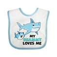 thumbnail image 1 of Inktastic My Grammy Loves Me with Cute Sharks Boys or Girls Baby Bib, 1 of 4