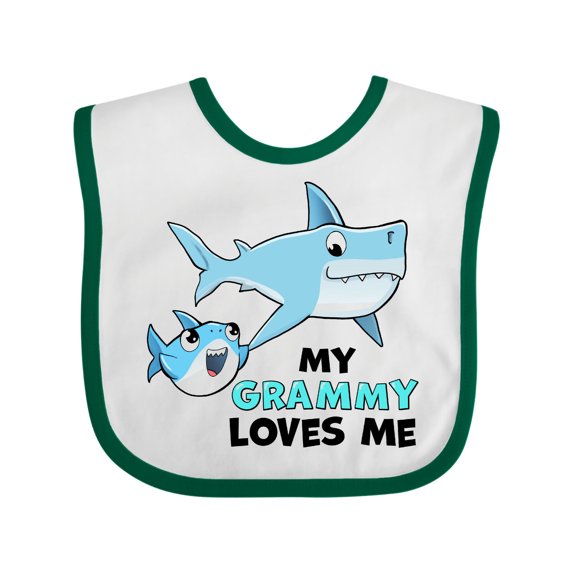 Inktastic My Grammy Loves Me with Cute Sharks Boys or Girls Baby Bib