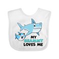 thumbnail image 1 of Inktastic My Grammy Loves Me with Cute Sharks Boys or Girls Baby Bib, 1 of 4