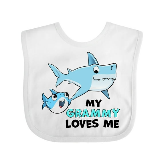Inktastic My Grammy Loves Me with Cute Sharks Boys or Girls Baby Bib