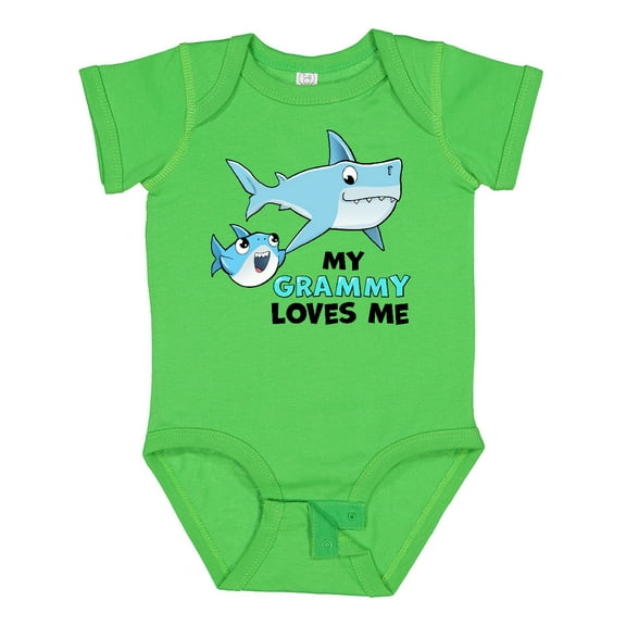Inktastic My Grammy Loves Me with Cute Sharks Boys or Girls Baby Bodysuit