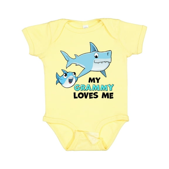 Inktastic My Grammy Loves Me with Cute Sharks Boys or Girls Baby Bodysuit
