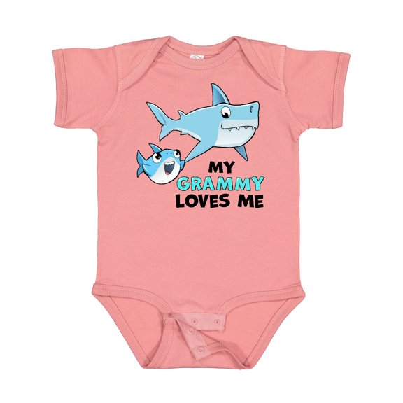 Inktastic My Grammy Loves Me with Cute Sharks Boys or Girls Baby Bodysuit