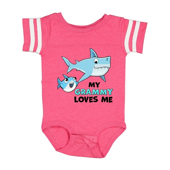 Inktastic My Grammy Loves Me with Cute Sharks Boys or Girls Baby Bodysuit