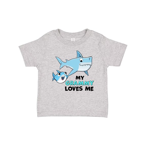 Inktastic My Grammy Loves Me with Cute Sharks Boys or Girls Baby T-Shirt
