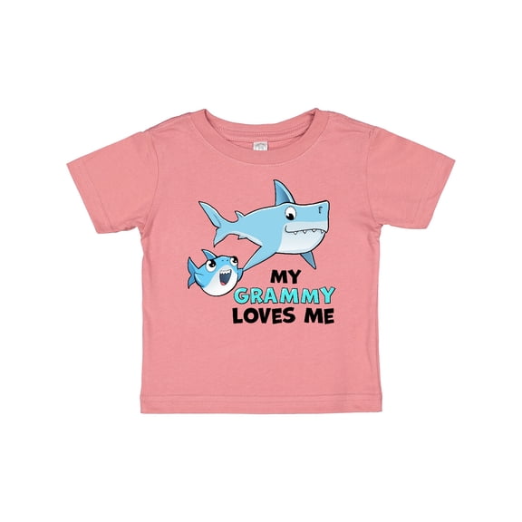 Inktastic My Grammy Loves Me with Cute Sharks Boys or Girls Baby T-Shirt