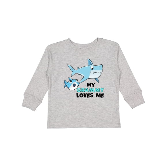 Inktastic My Grammy Loves Me with Cute Sharks Boys or Girls Long Sleeve Toddler T-Shirt