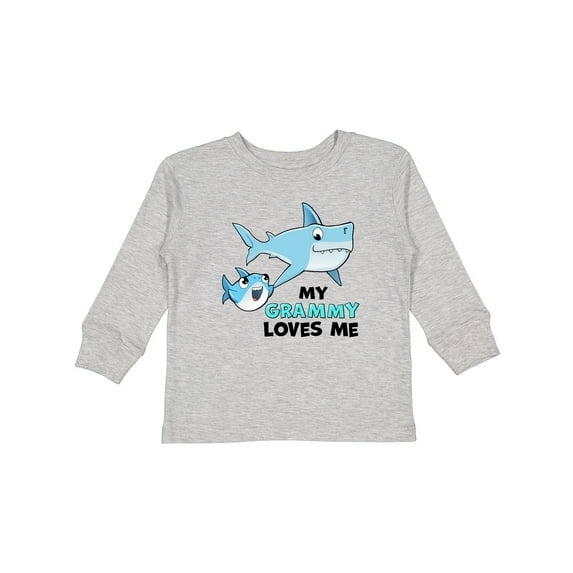 Inktastic My Grammy Loves Me with Cute Sharks Boys or Girls Long Sleeve Toddler T-Shirt