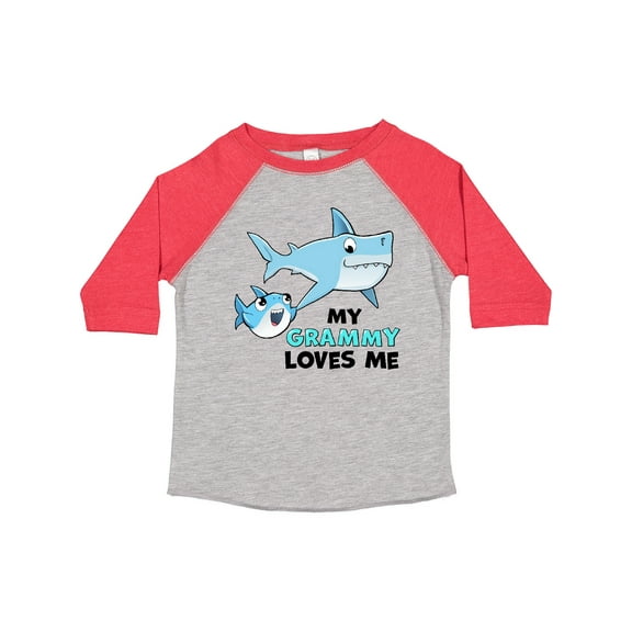 Inktastic My Grammy Loves Me with Cute Sharks Boys or Girls Toddler T-Shirt