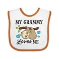 thumbnail image 1 of Inktastic My Grammy Loves Me with Sloth and Hearts Boys or Girls Baby Bib, 1 of 4