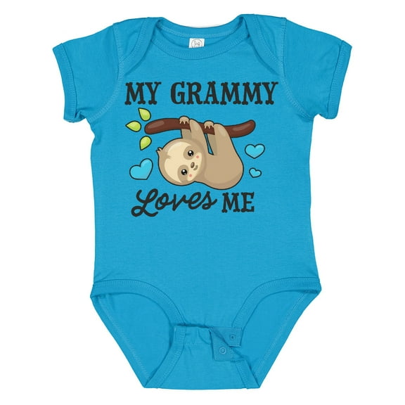 Inktastic My Grammy Loves Me with Sloth and Hearts Boys or Girls Baby Bodysuit