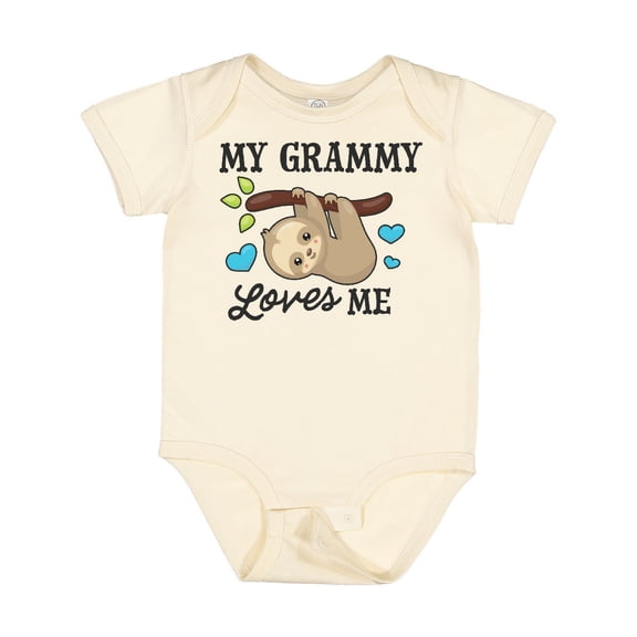Inktastic My Grammy Loves Me with Sloth and Hearts Boys or Girls Baby Bodysuit