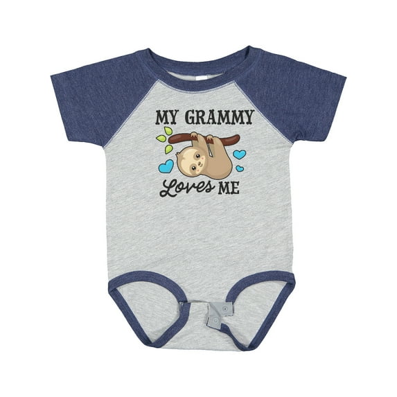 Inktastic My Grammy Loves Me with Sloth and Hearts Boys or Girls Baby Bodysuit