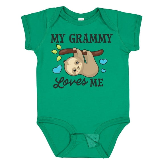 Inktastic My Grammy Loves Me with Sloth and Hearts Boys or Girls Baby Bodysuit