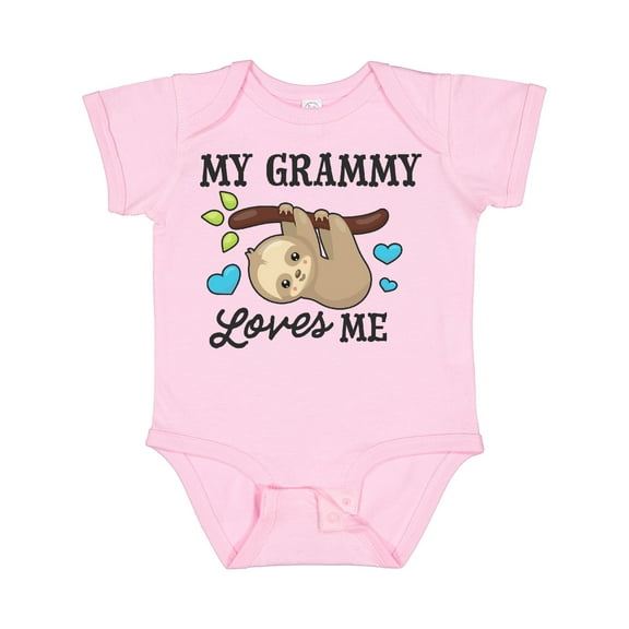 Inktastic My Grammy Loves Me with Sloth and Hearts Boys or Girls Baby Bodysuit