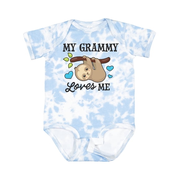 Inktastic My Grammy Loves Me with Sloth and Hearts Boys or Girls Baby Bodysuit