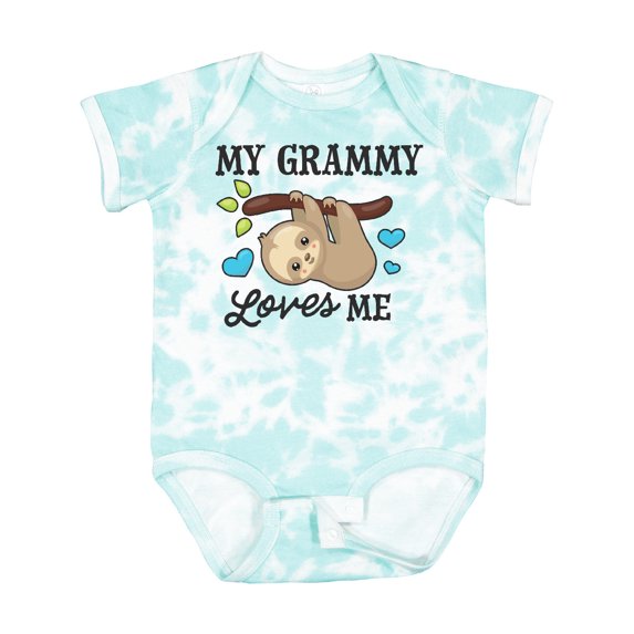 Inktastic My Grammy Loves Me with Sloth and Hearts Boys or Girls Baby Bodysuit